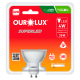 Lâmpada Superled Dicróica GU10 4W 2700K Bivolt Luz Amarela OUROLUX