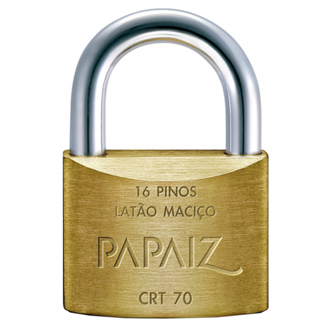 Cadeado Latão Tetra Chave 70mm CRT70 PAPAIZ