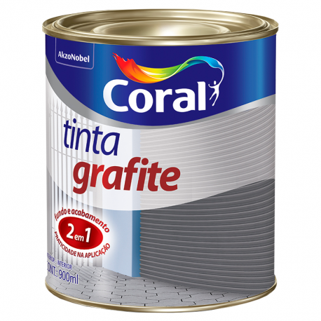 Tinta Esmalte Fosco Dupla Ação Grafite Claro 0,9L CORAL