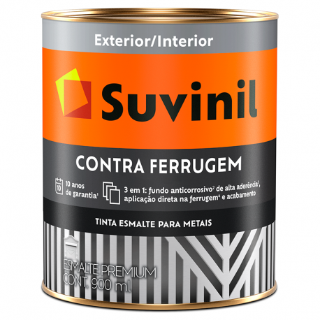 Tinta Esmalte Premium Brilhante Contra Ferrugem Branco 0,9L SUVINIL